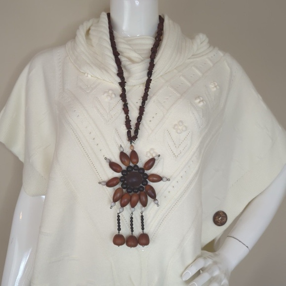 Vintage Wooden Beaded Boho Necklace